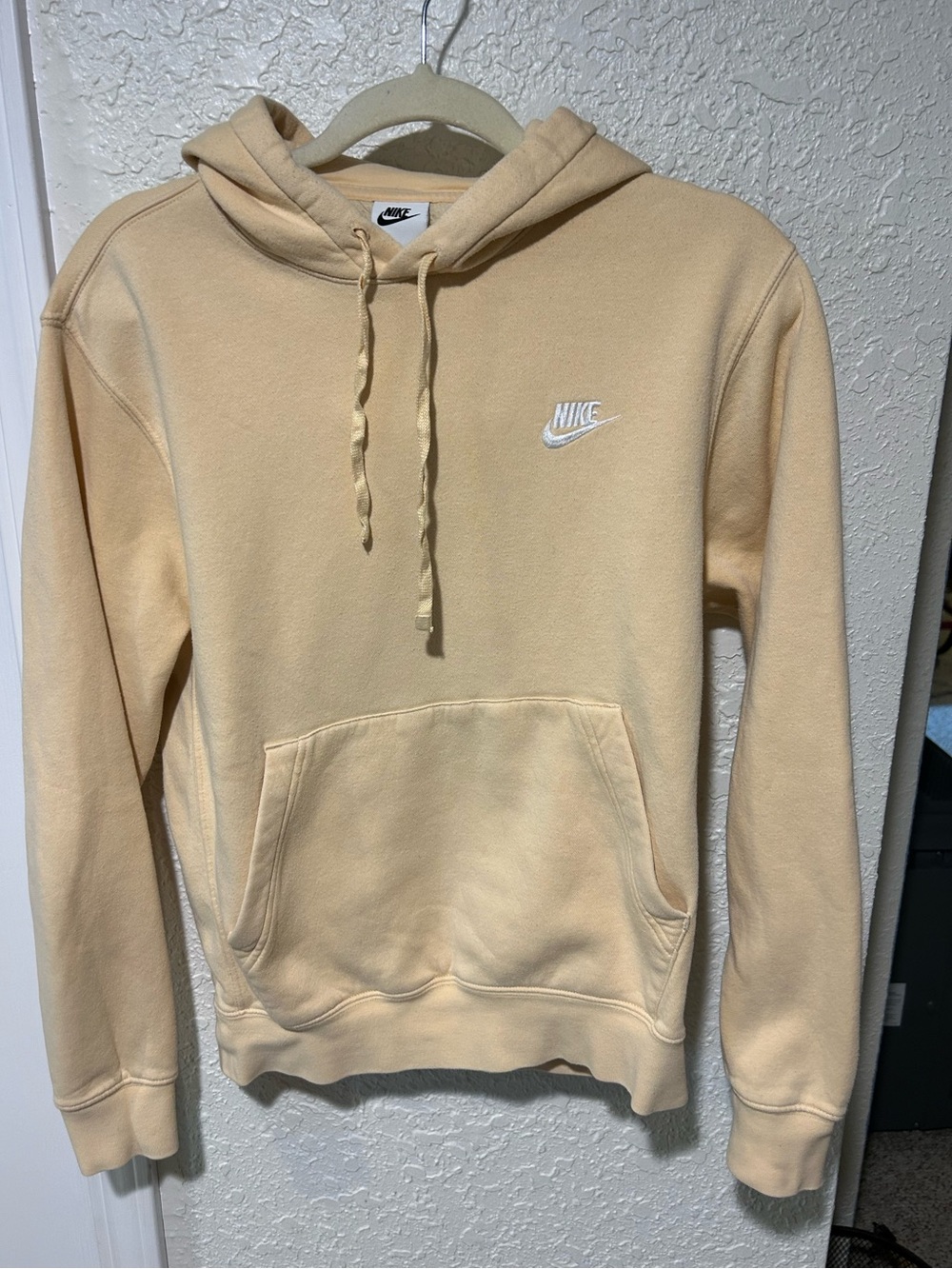 Nike Beige Pullover Hoodie with White Swoosh